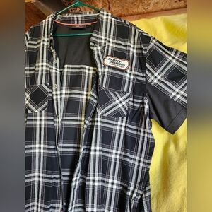 3XL Harley-Davidson Men's Black Plaid Shirt